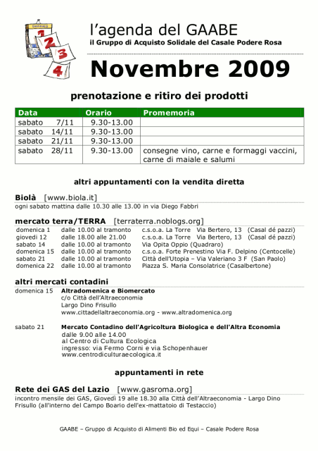 L'Agenda del GAABE