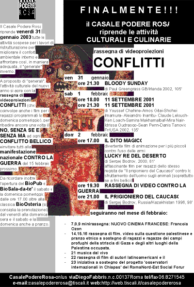 Febbraio 2003 - videorassegna CONFLITTI