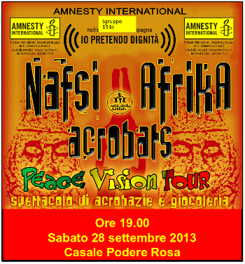 Nafsi Afrika acrobarts locandina dello spettacolo al Casale Podere Rosa sabato 18 settembre 2013