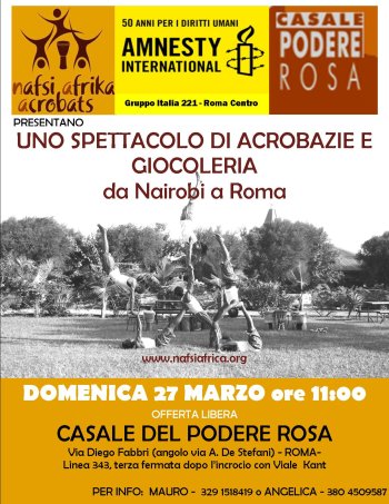 Nafsi Afrika Acrobats domenica 27marzo 2011 al Casale Podere Rosa immagine della locandina