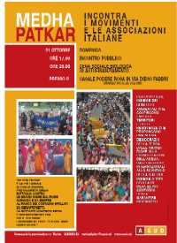 MEDHA PATKAR al Casale Podere Rosa domenica 21 ottobre 2007 a cura dell'associazione A SUD
