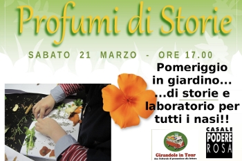 Profumi di storie con le Girando Libraie sabato 21 marzo 2015 al Casale Podere Rosa promoflyer