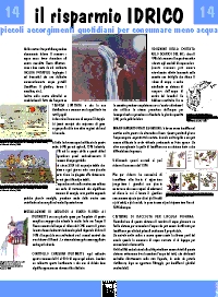 pannello n.14 - IL RISPARMIO IDRICO - piccoli accorgimenti quotidiani per consumare meno acqua