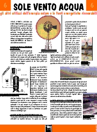 pannello n.6 - SOLE VENTO ACQUA gli altri utilizzi dell'energia solare e le fonti energetiche rinnovabili