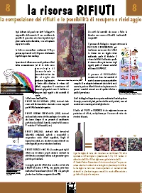pannello n.8 LA RISORSA RIFIUTI, la composizione dei rifiuti e le possibilit� di recupero e riciclaggio